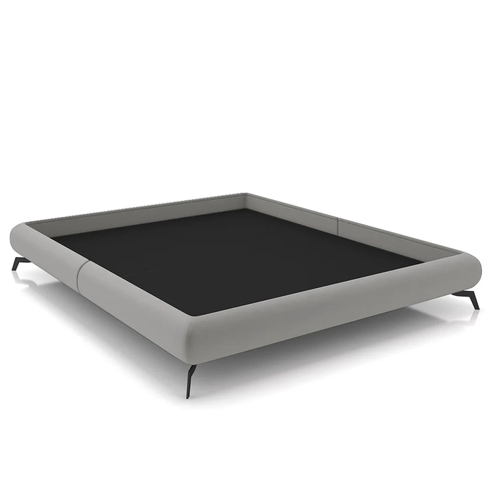 Cama Casal Base Box 138x188cm Pés de Ferro Cold Z37 Veludo Cinza - Mpozenato