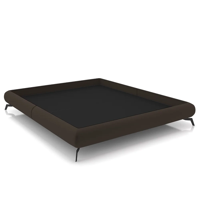 Cama Casal Base Box 138x188cm Pés de Ferro Cold Z37 Veludo Marrom - Mpozenato