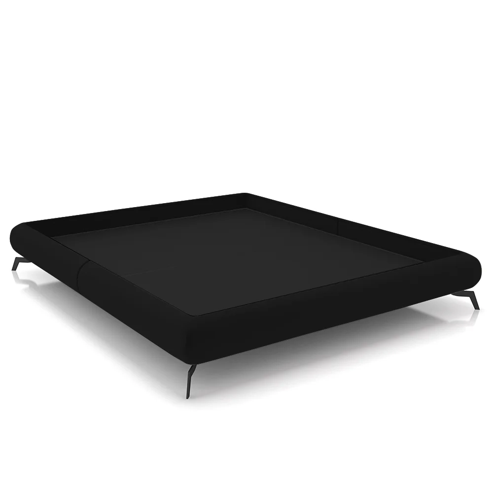 Cama Casal Base Box 138x188cm Pés de Ferro Cold Z37 Veludo Preto - Mpozenato