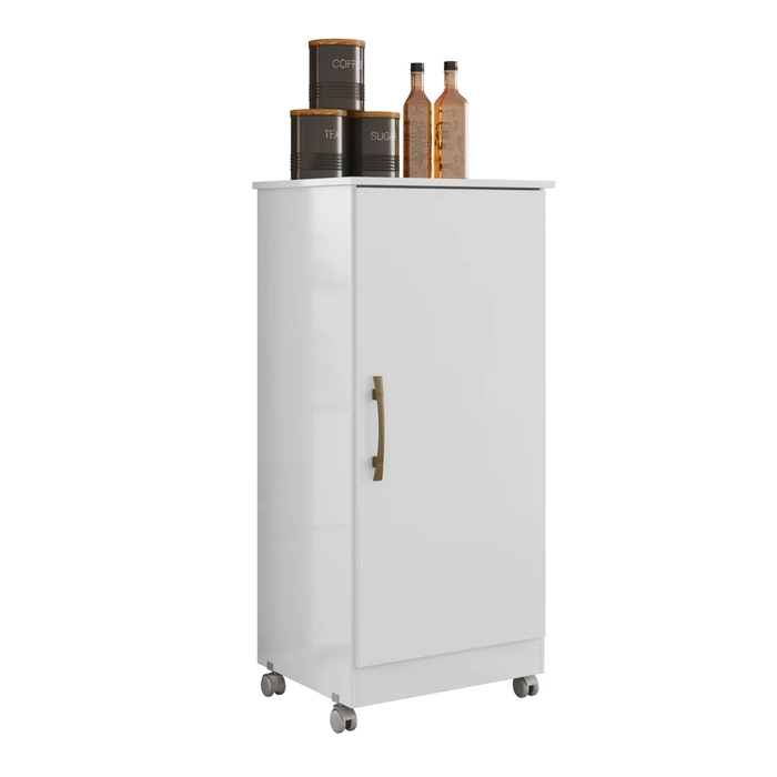 Armário Multiuso Cozinha Lavanderia com Rodízios Lisa Z17 Branco - Mpozenato