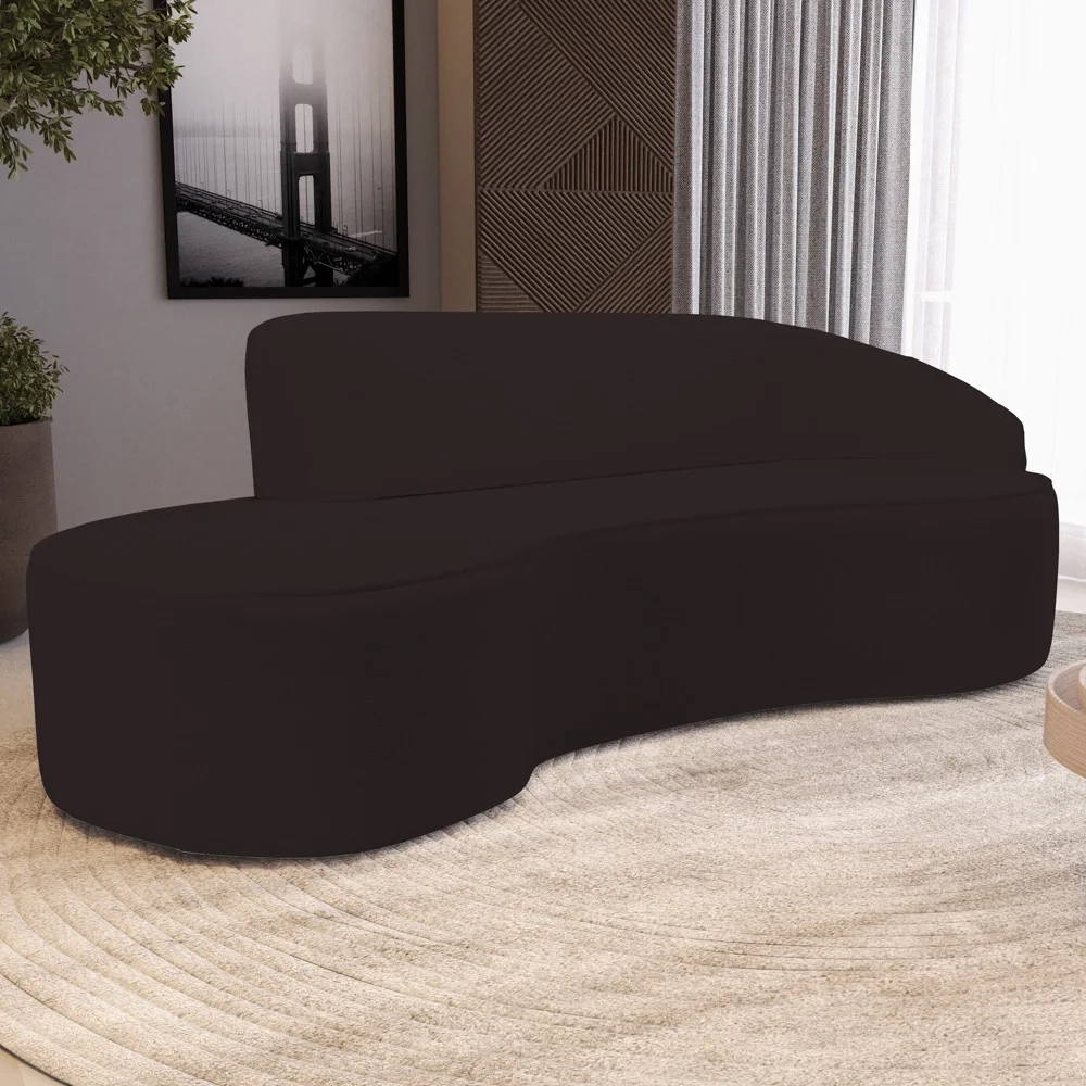 Sofá Living  4 Lugares 280cm Braço Direito Mozart D06 Sintético Marrom - Mpozenato