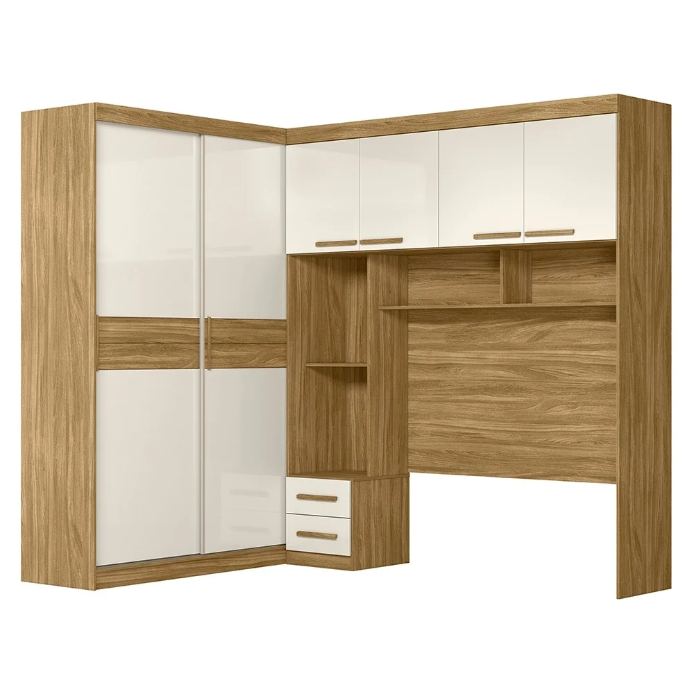 Guarda Roupa Casal Modulado Completo Lorena Z17 Freijó/Off White - Mpozenato