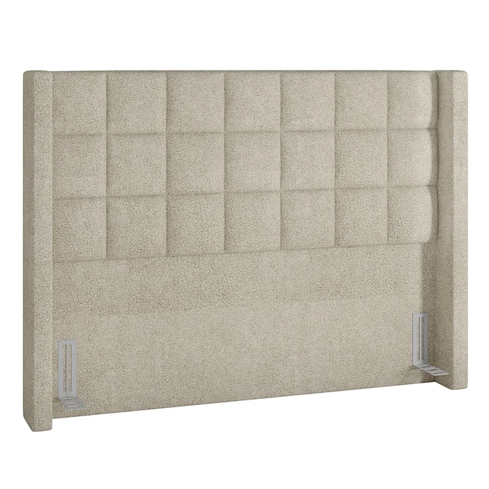 Cabeceira Cama Box King 195cm Pisa Z37 Boucle Cru - Mpozenato