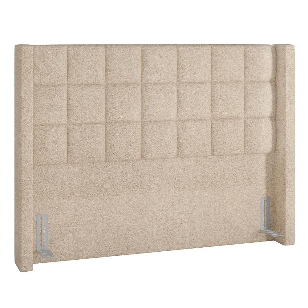 Cabeceira Cama Box King 195cm Pisa Z37 Boucle Bege - Mpozenato