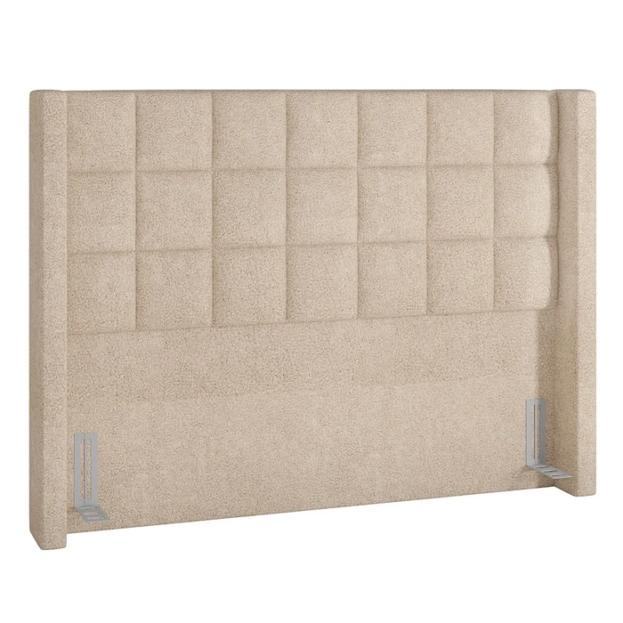 Cabeceira Cama Box King 195cm Pisa Z37 Boucle Bege - Mpozenato