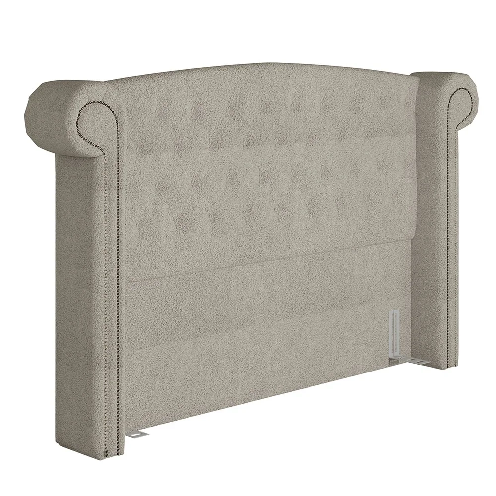 Cabeceira Cama Box Casal 140cm Provença Z37 Boucle Cru - Mpozenato