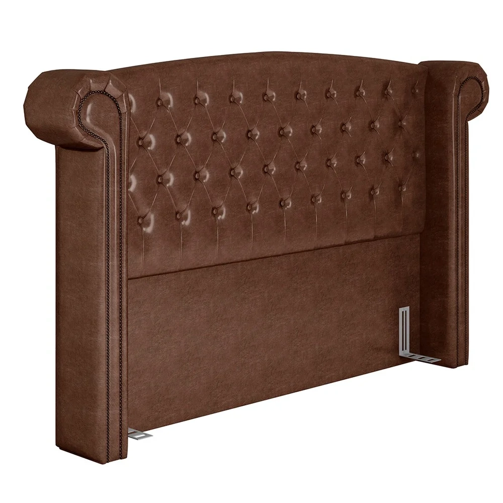 Cabeceira Cama Box Queen 160cm Provença Z37 Sintético Marrom - Mpozenato