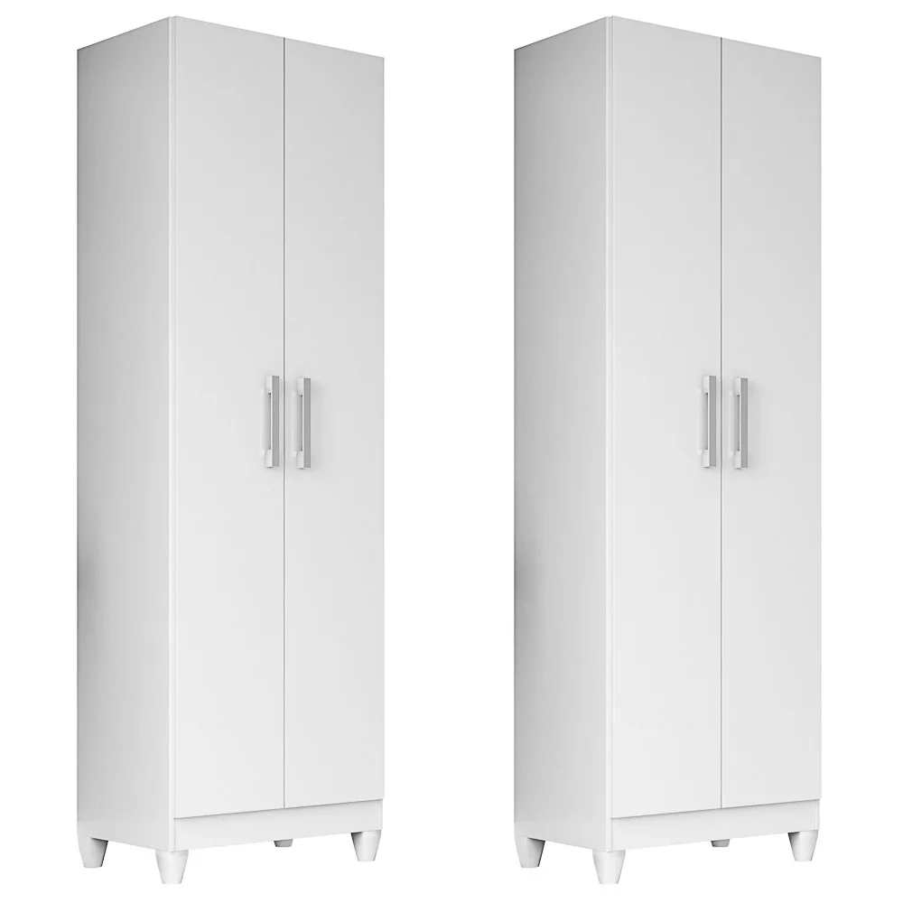 Kit 2 Armários Multiuso Organizador 2 Portas Astrid Z17 Branco - Mpozenato