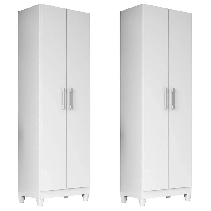 Kit 2 Armários Multiuso Organizador 2 Portas Astrid Z17 Branco - Mpozenato