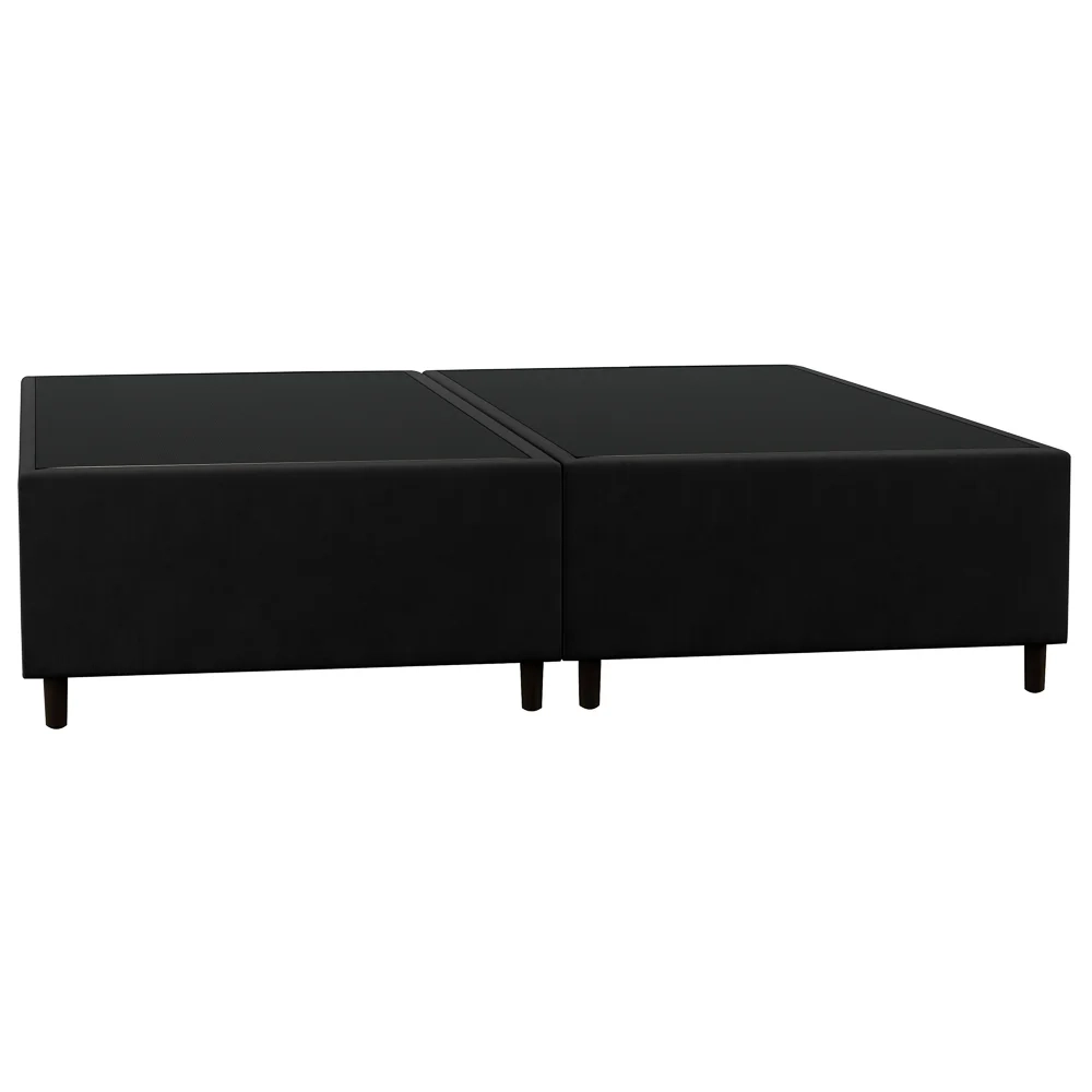 Base Cama Box Casal Queen 158cm Bipartido Hit Z04 Suede Preto - Mpozenato