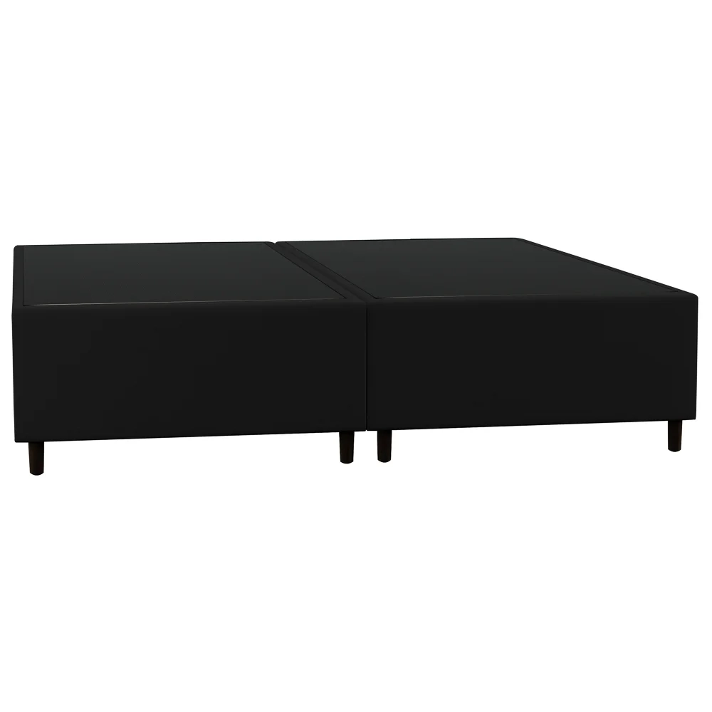 Base Cama Box Casal Queen 158cm Bipartido Hit Z04 Sintético Preto - Mpozenato