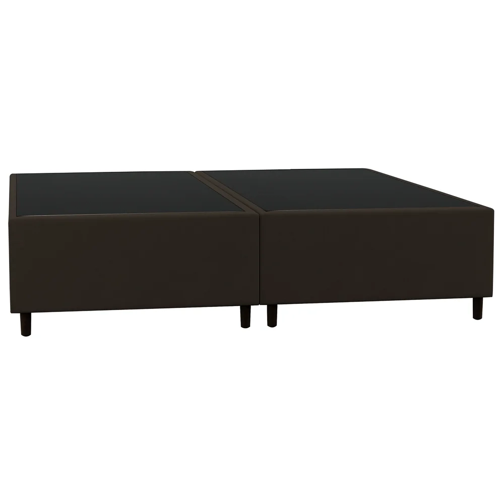 Base Cama Box Casal Queen 158cm Bipartido Hit Z04 Suede Marrom - Mpozenato