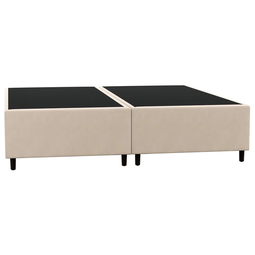 Base Cama Box Casal Queen 158cm Bipartido Hit Z04 Suede Bege - Mpozenato