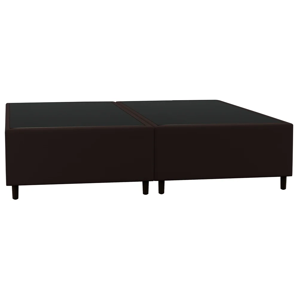 Base Cama Box Casal Queen 158cm Bipartido Hit Z04 Sintético Marrom - Mpozenato