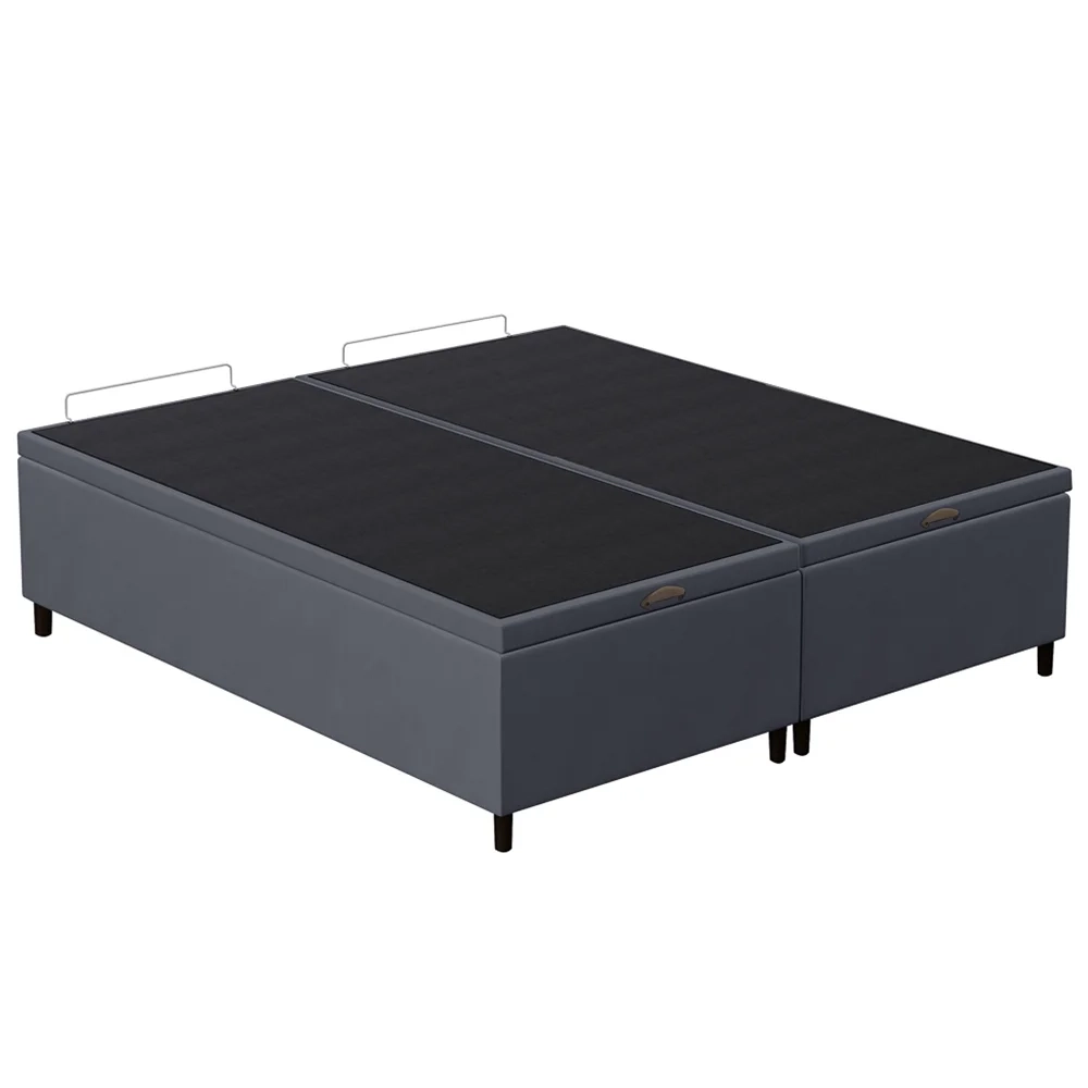 Base Cama Box Baú Casal Queen 158cm Hit Z04 Suede Cinza - Mpozenato