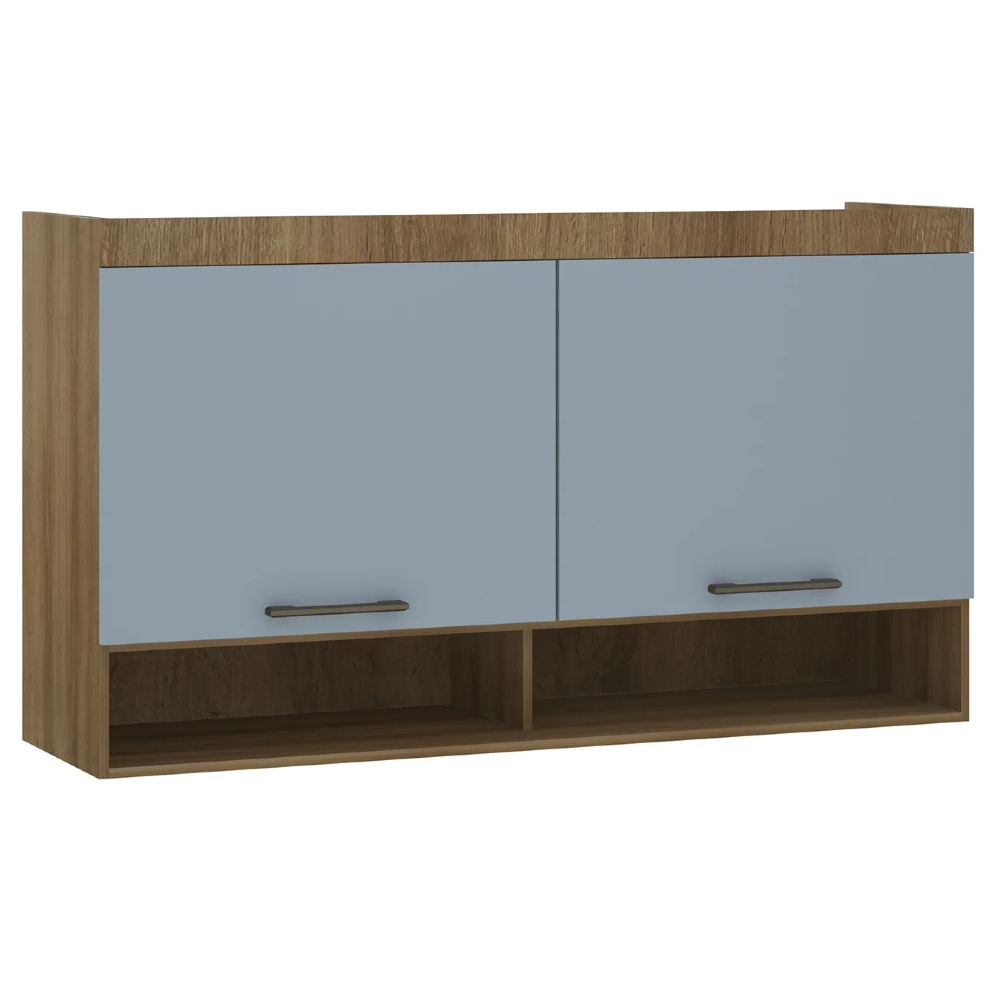 Armário Aéreo Ponte Modulado 165cm Delphi Avelã/Grey L01 - Mpozenato