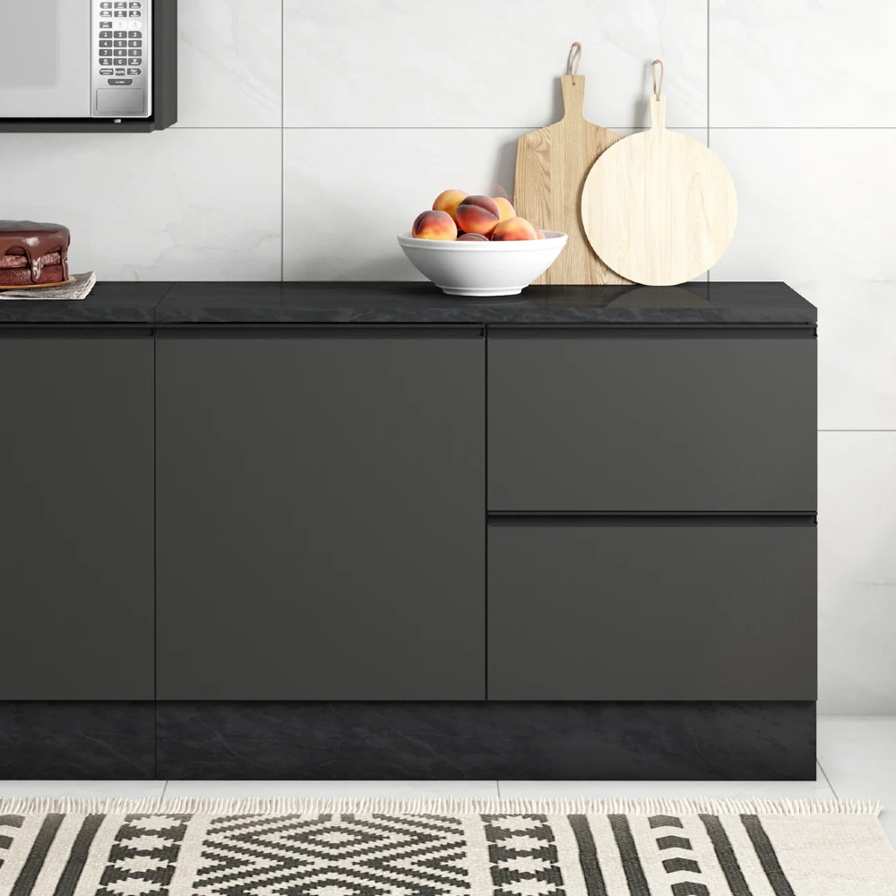 Balcão de Cozinha e Tampo 120cm Grace Grafite Z44           - Mpozenato