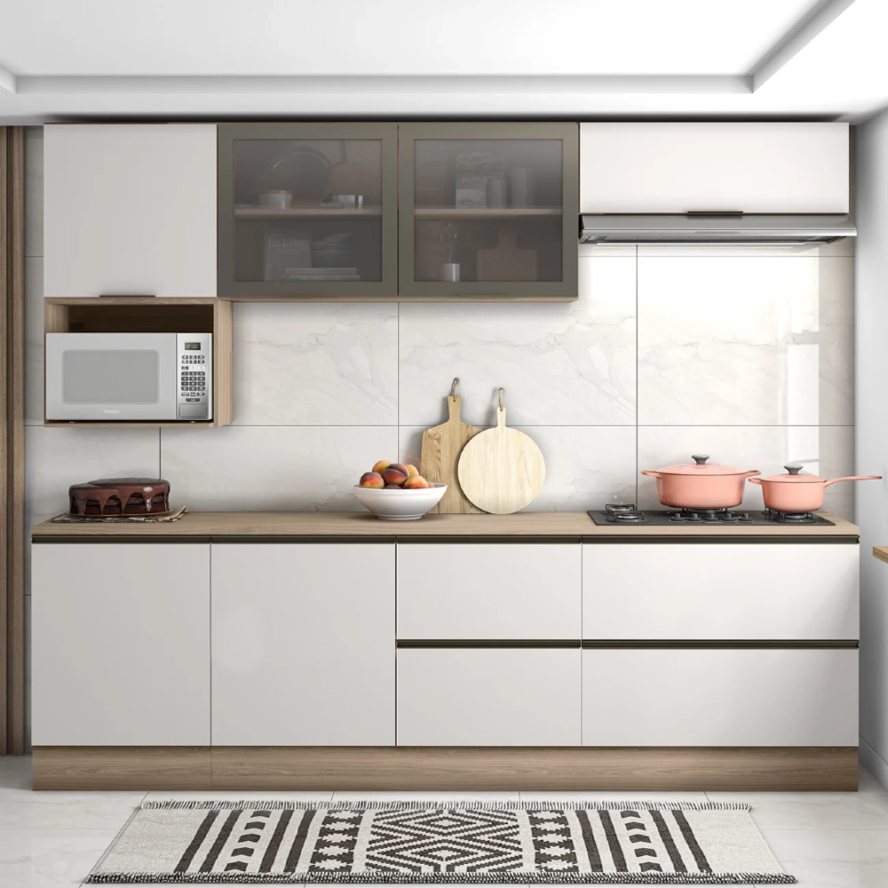 Armário de Cozinha CP03 e Tampo Grace Carvalho Oak/Off White Z44 - Mpozenato