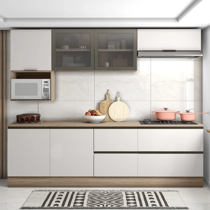 Armário de Cozinha CP03 e Tampo Grace Carvalho Oak/Off White Z44 - Mpozenato