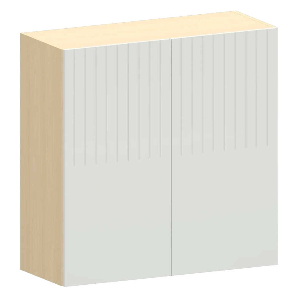 Armário de Cozinha 80cm 2 Portas Pierre Carvalho/Cinza L01 - Mpozenato