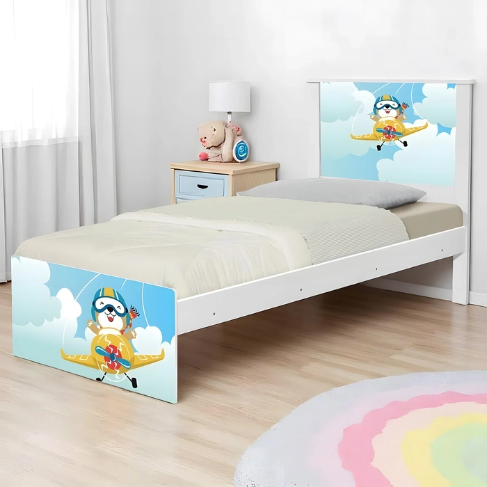 Cama Solteiro Infantil Para Colchão 188x88cm Aviador K06 - Mpozenato