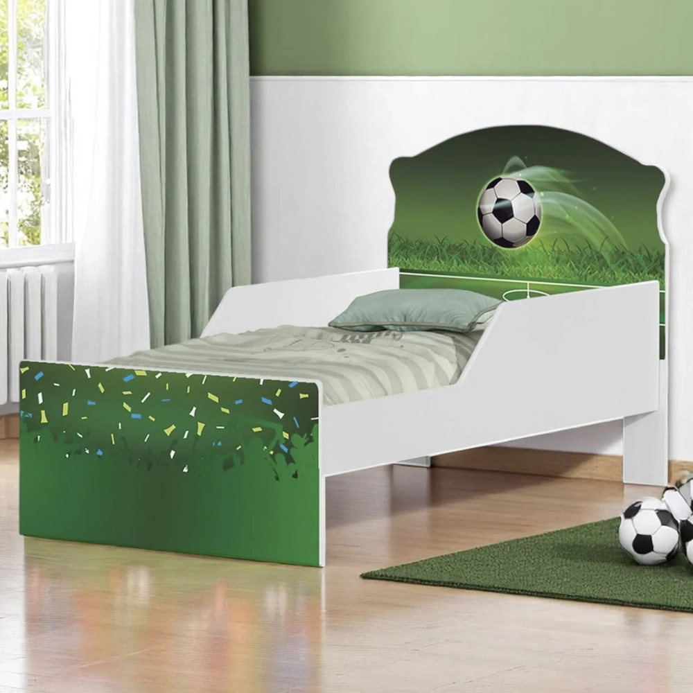Mini Cama Infantil 148x68cm Com Proteção Lateral Futebol K06 - Mpozenato