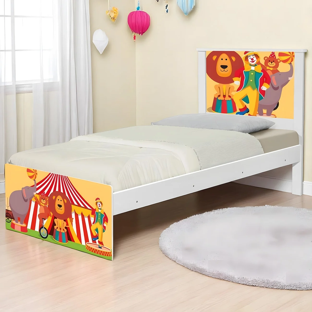 Cama Solteiro Infantil Para Colchão 188x88cm Circo K06 - Mpozenato