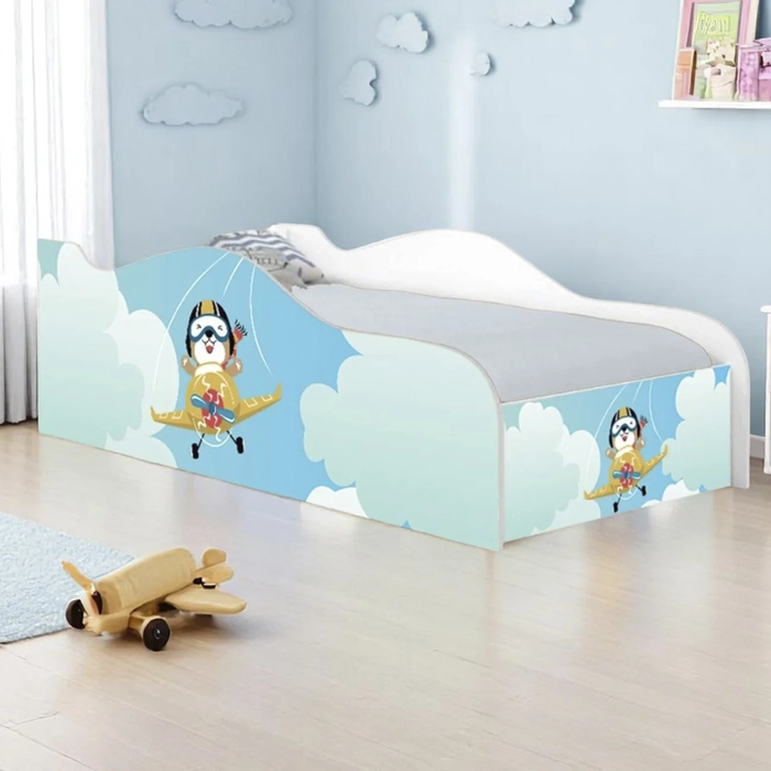 Cama Solteiro Infantil Baixa Para Colchão 188x88cm Aviador K06 - Mpozenato