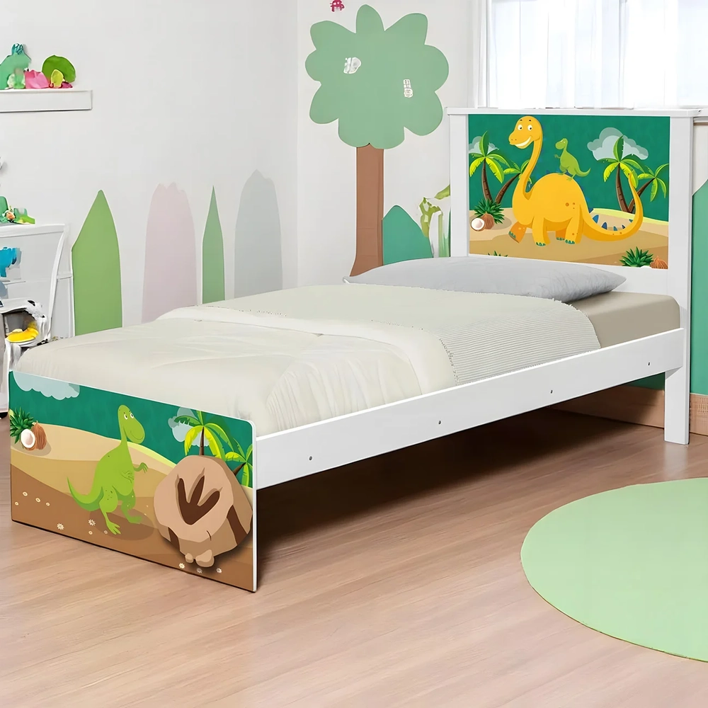 Cama Solteiro Infantil Para Colchão 188x88cm Dinossauro K06 - Mpozenato