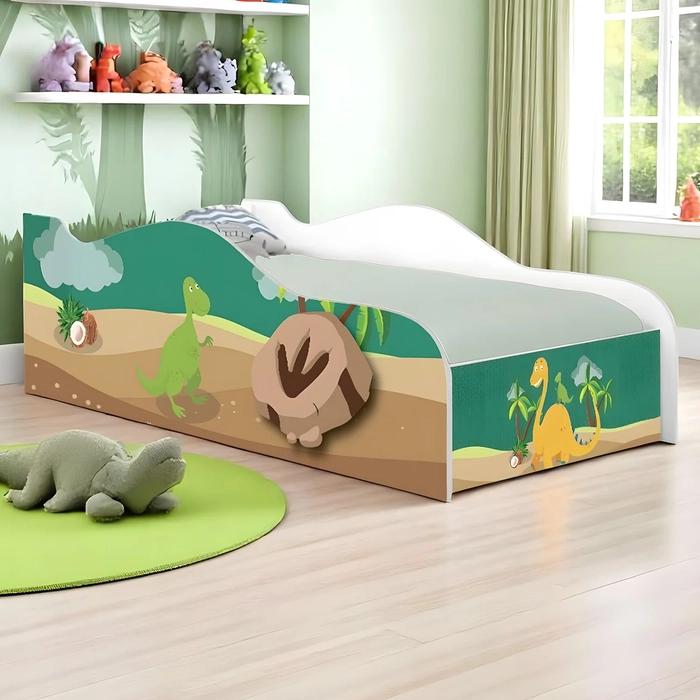Cama Solteiro Infantil Baixa Para Colchão 188x88cm Dinossauro K06 - Mpozenato