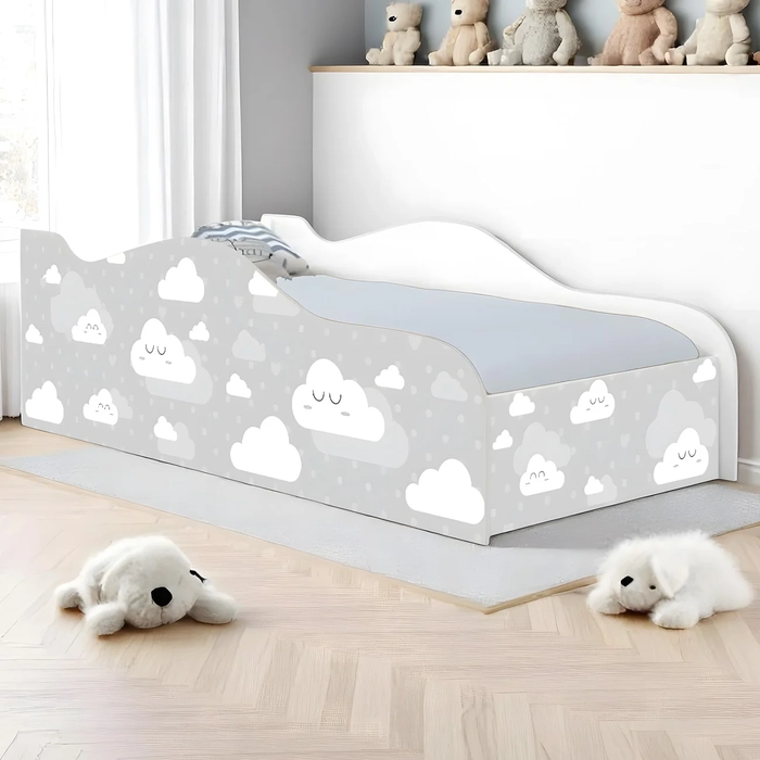 Cama Solteiro Infantil Baixa Para Colchão 188x88cm Nuvens K06 - Mpozenato