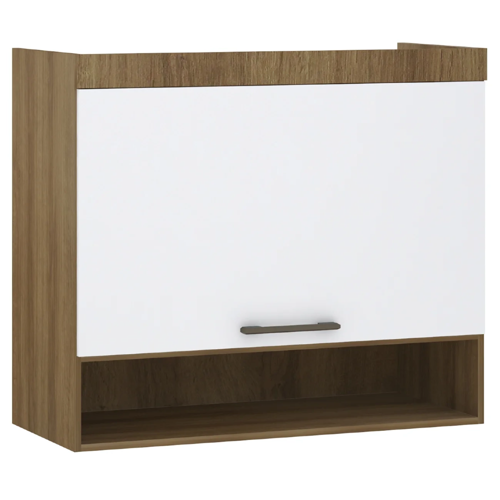 Armário Aéreo Ponte Modulado 97cm Delphi Avelã/Branco L01 - Mpozenato