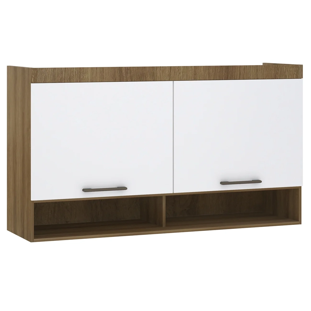 Armário Aéreo Ponte Modulado 145cm Delphi Avelã/Branco L01 - Mpozenato