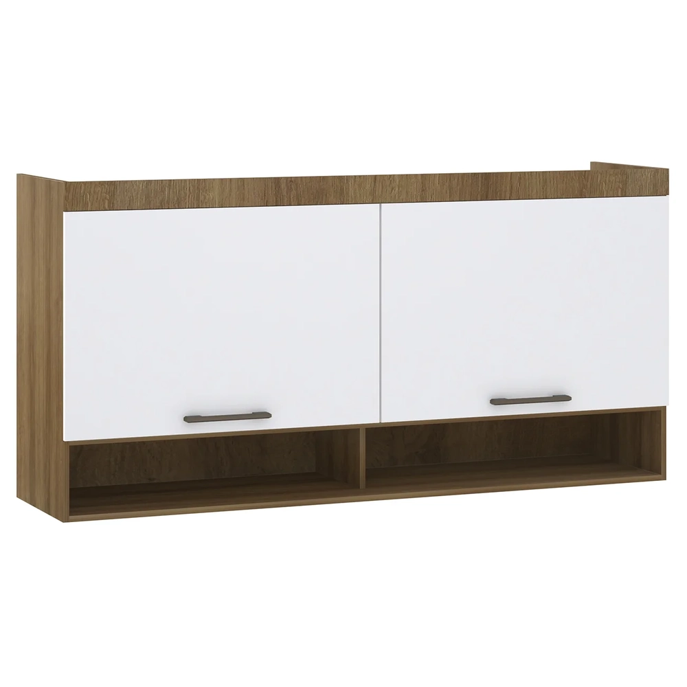 Armário Aéreo Ponte Modulado 165cm Delphi Avelã/Branco L01 - Mpozenato