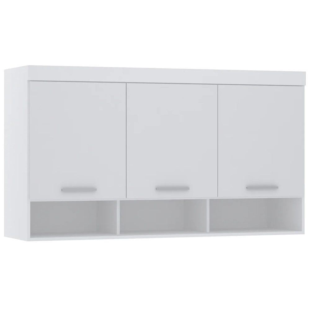 Armário Aéreo Ponte Modulado 145cm Taiga Branco L01 - Mpozenato