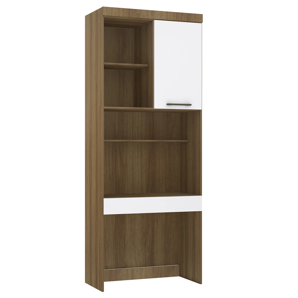 Escrivaninha Bancada Estudo Modulada 90cm Delphi Avelã/Branco L01 - Mpozenato