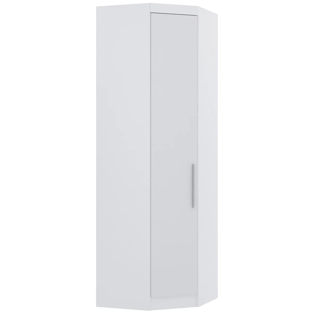 Guarda Roupa Canto Obliquo 70cm 1 Porta Taiga Branco L01    - Mpozenato