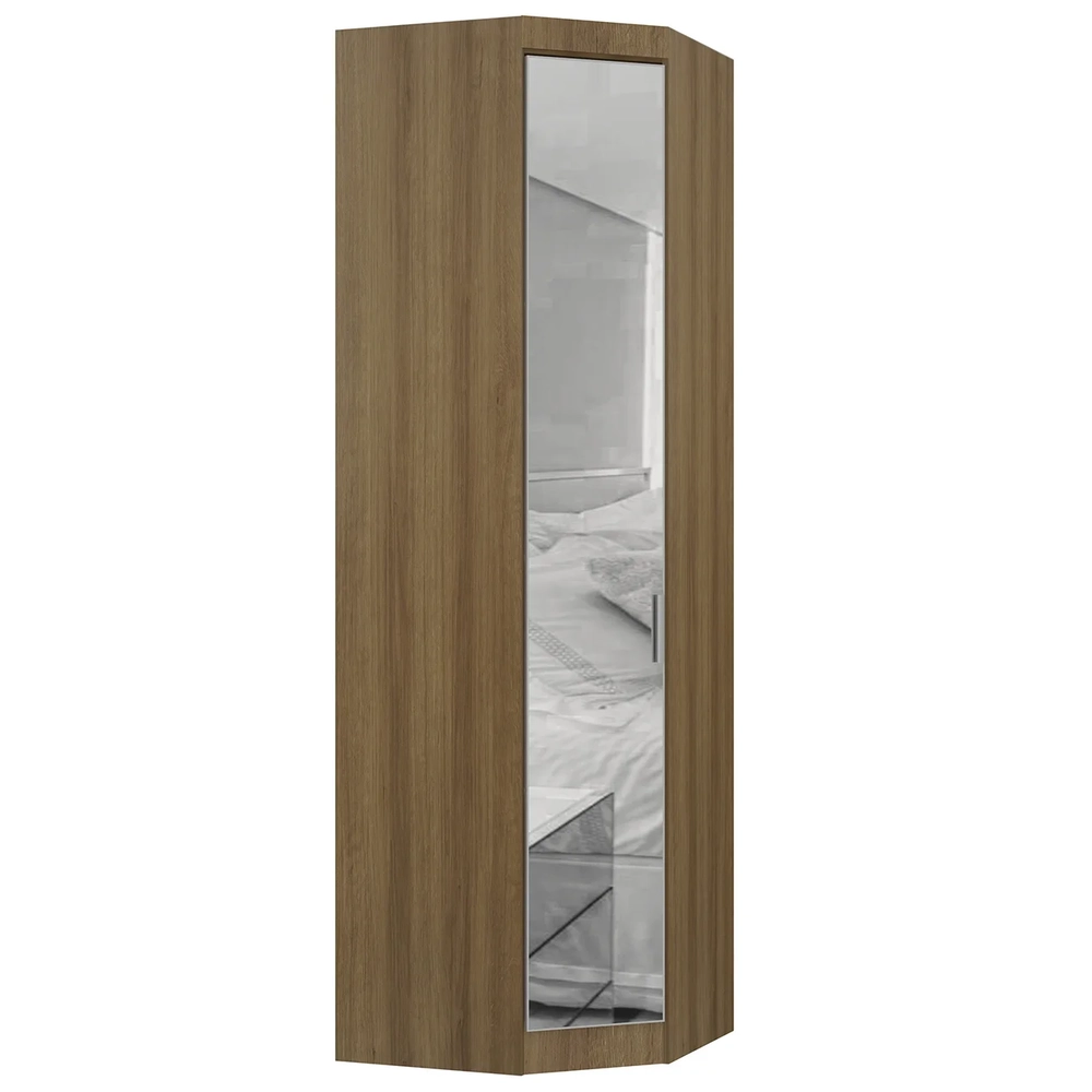 Guarda Roupa Canto Obliquo 70cm Espelho Delphi Avelã L01    - Mpozenato