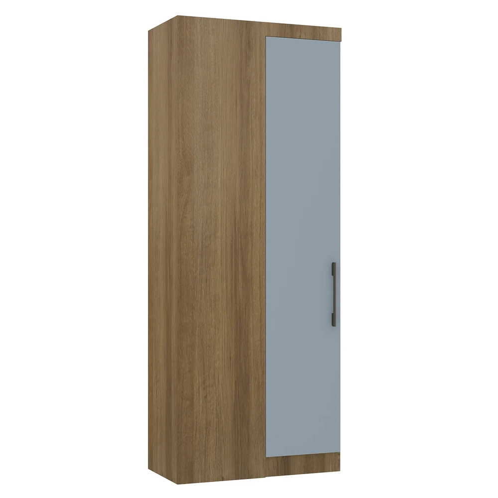Guarda Roupa Canto Reto 90cm com 1 Porta Delphi Avelã/Grey L01 - Mpozenato