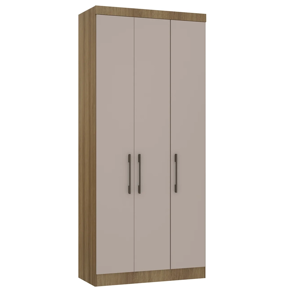 Guarda Roupa Modulado 102cm com 3 Portas Delphi Avelã/Cinnamon L01 - Mpozenato