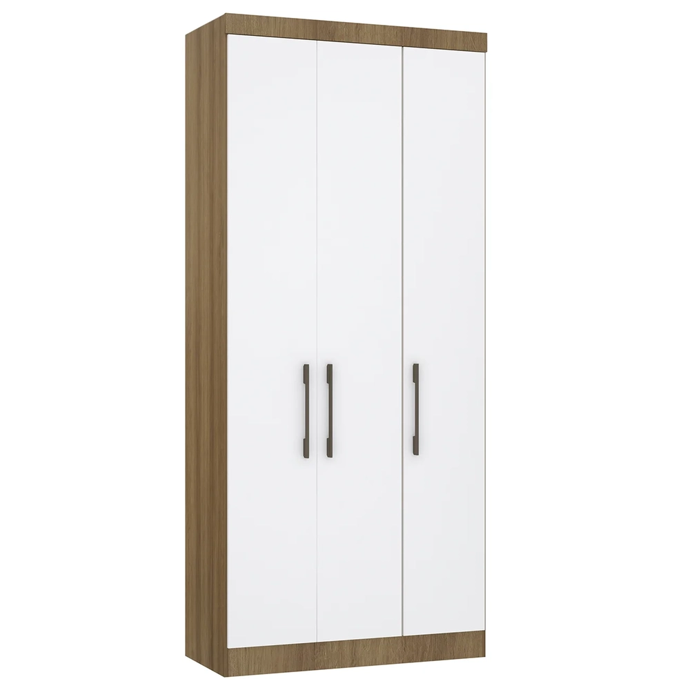 Guarda Roupa Modulado 102cm com 3 Portas Delphi Avelã/Branco L01   - Mpozenato