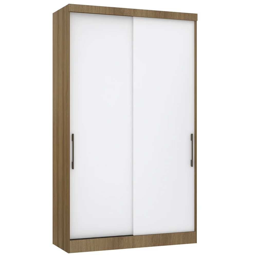 Guarda Roupa Solteiro 135cm 2 Portas 3 Gavetas Delphi Avelã/Branco L01 - Mpozenato