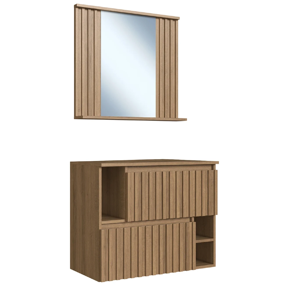 Gabinete Banheiro 75cm  Para Cuba e Espelheira Tunís Mel F10 - Mpozenato