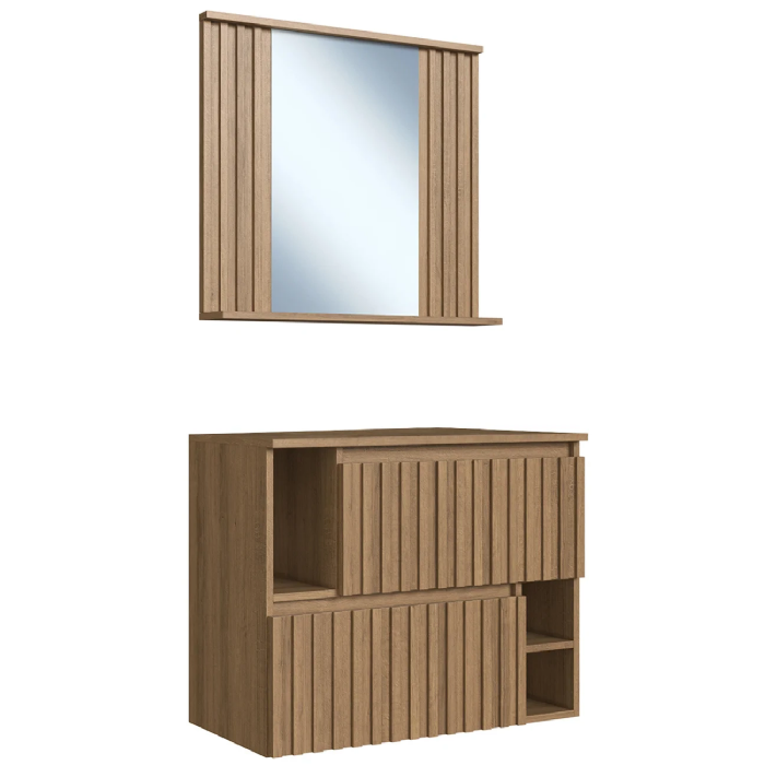 Gabinete Banheiro 75cm  Para Cuba e Espelheira Tunís Mel F10 - Mpozenato