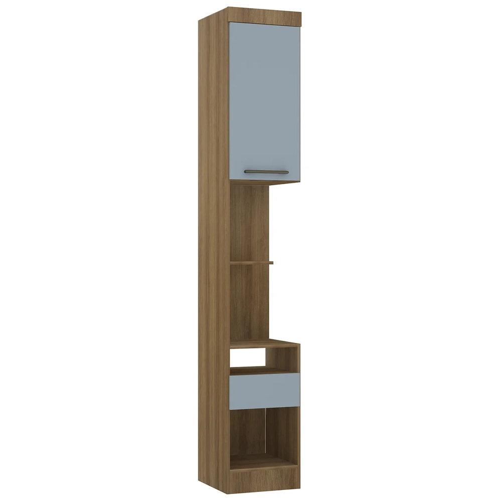 Mesa Cabeceira Modulado 38cm 1 Porta 1 Gaveta Delphi Avelã/Grey L01 - Mpozenato