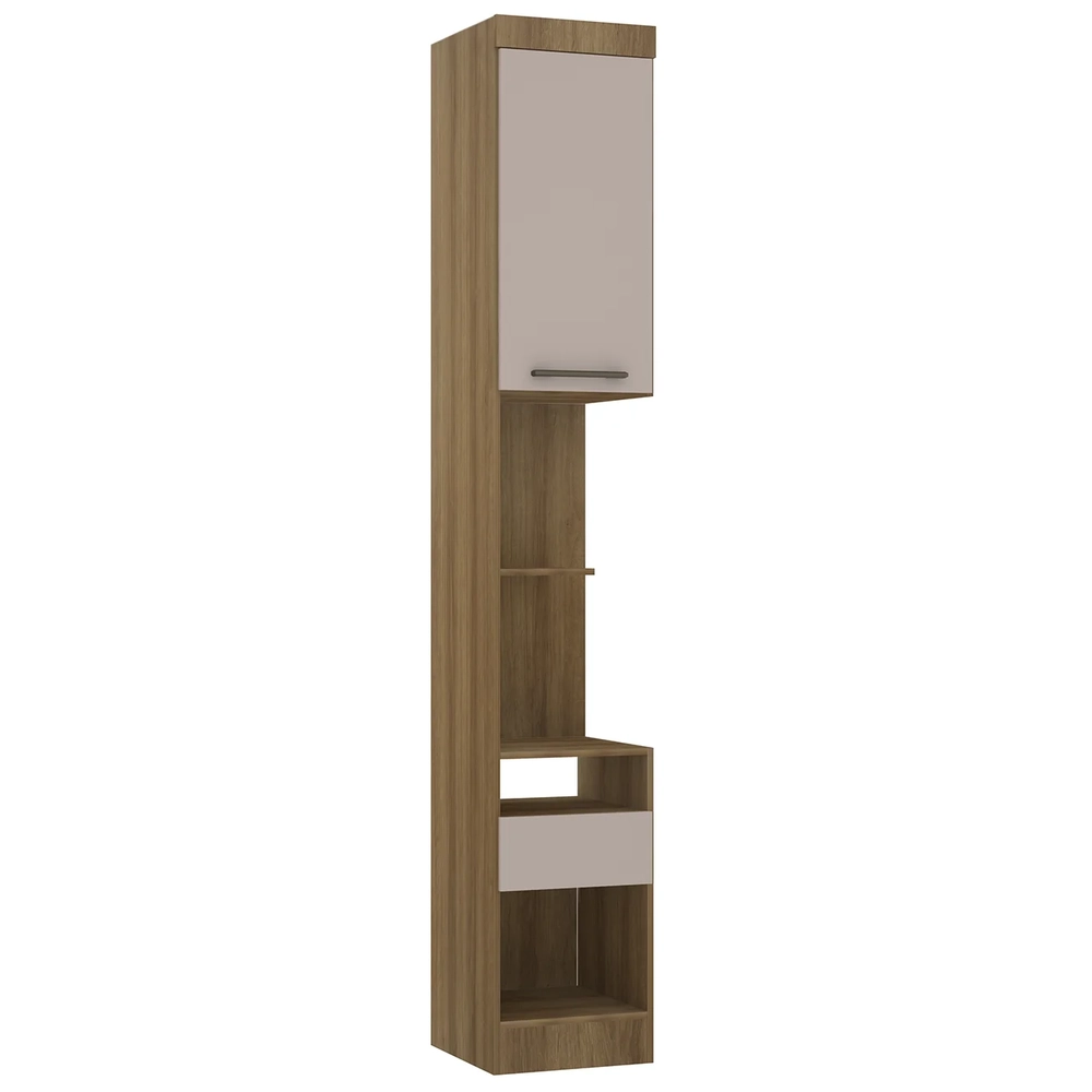 Mesa Cabeceira Modulado 38cm 1 Porta 1 Gaveta Delphi Avelã/Cinnamon L01 - Mpozenato
