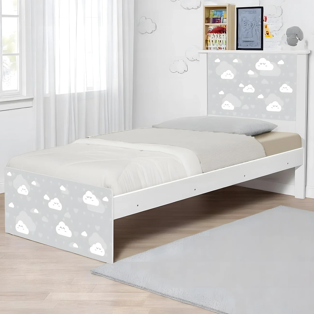 Cama Solteiro Infantil Para Colchão 188x88cm Nuvens K06 - Mpozenato
