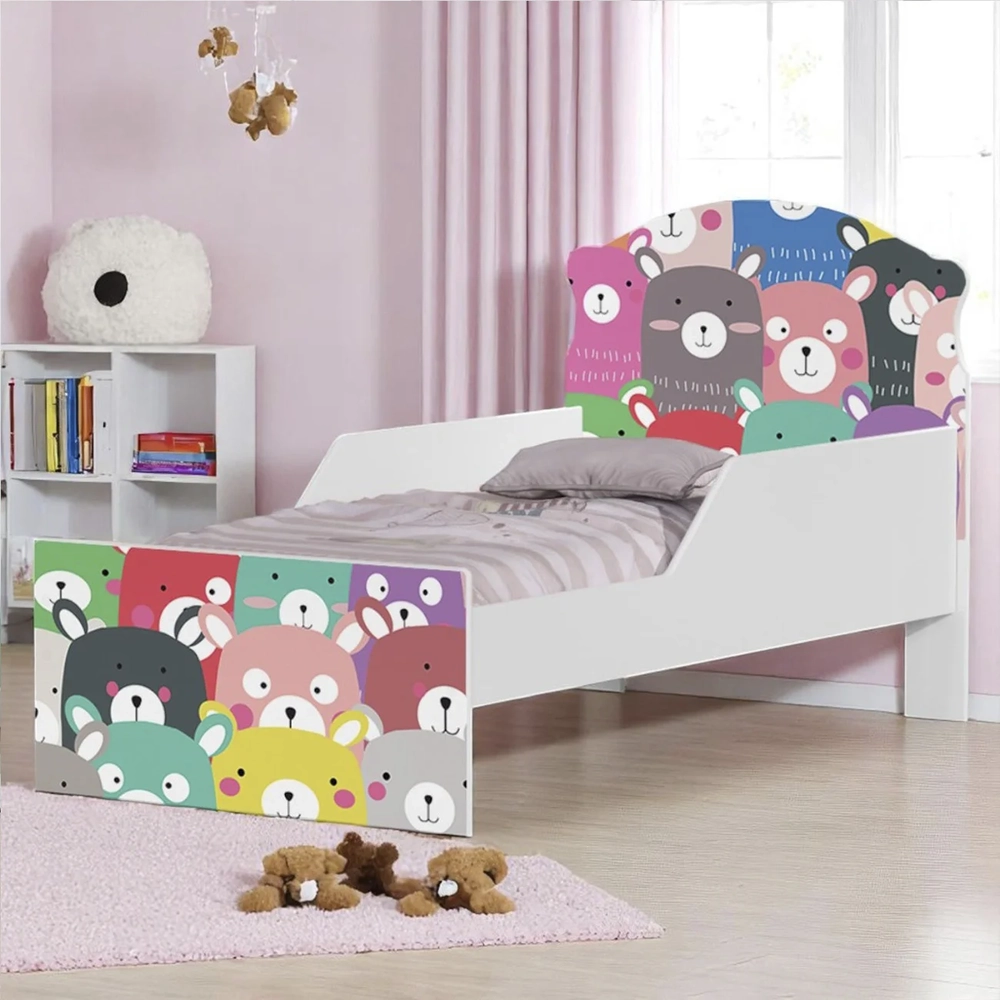Mini Cama Infantil 148x68cm Com Proteção Lateral Ursinhos K06 - Mpozenato