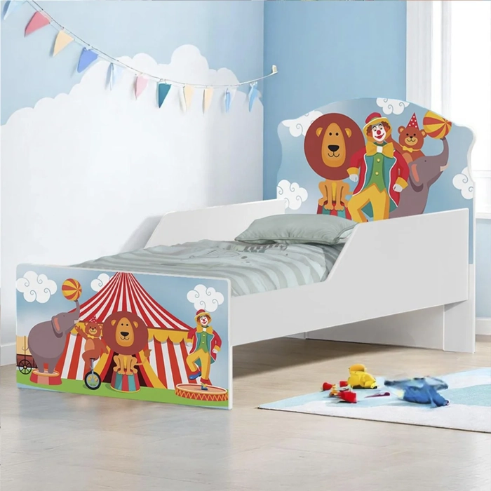 Mini Cama Infantil 148x68cm Com Proteção Lateral Circo K06 - Mpozenato