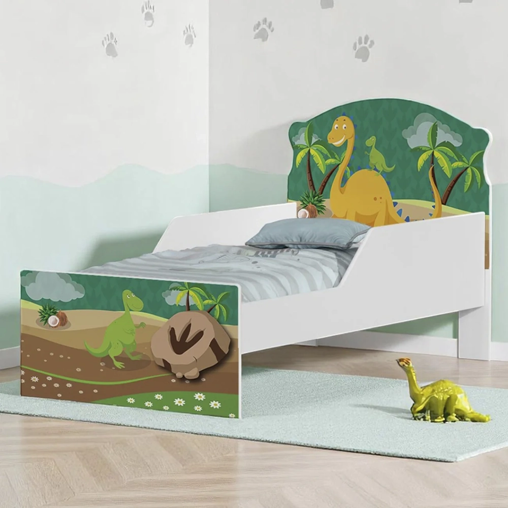 Mini Cama Infantil 148x68cm Com Proteção Lateral Dinossauro K06 - Mpozenato